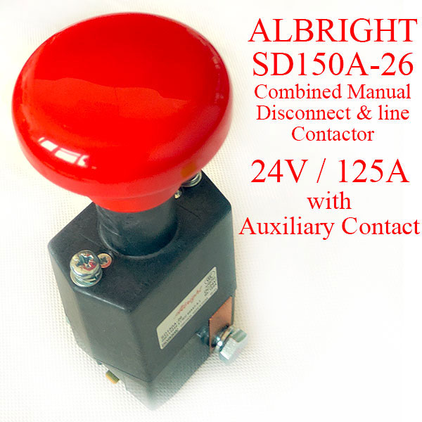 Albright SD150A-26 Emergency Disconnect Switch, 24V 125A, With Auxiliary Contact