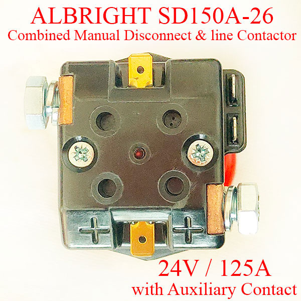 Albright SD150A-26 Emergency Disconnect Switch, 24V 125A, With Auxiliary Contact