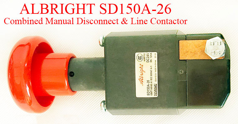 Albright SD150A-26 Emergency Disconnect Switch, 24V 125A, With Auxiliary Contact
