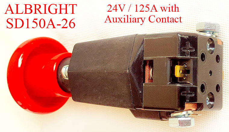 Albright SD150A-26 Emergency Disconnect Switch, 24V 125A, With Auxiliary Contact