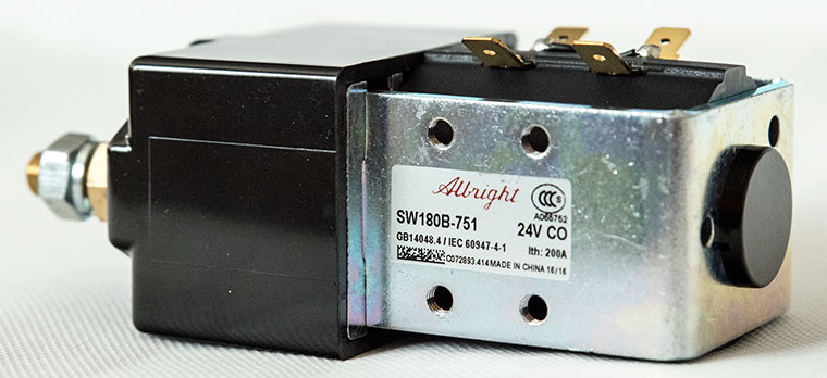 Albright SW180B-751 DC Contactor, 24V 200A CO, With Magnetic Blowout