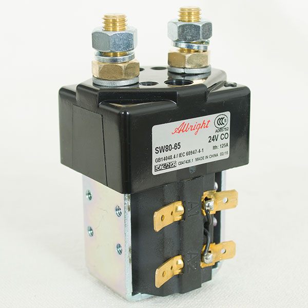 Albright SW80-65 DC Contactor, 24V 125A CO, With Magnetic Blowout