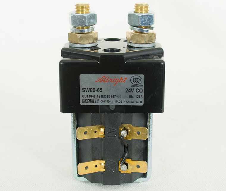 Albright SW80-65 DC Contactor, 24V 125A CO, With Magnetic Blowout