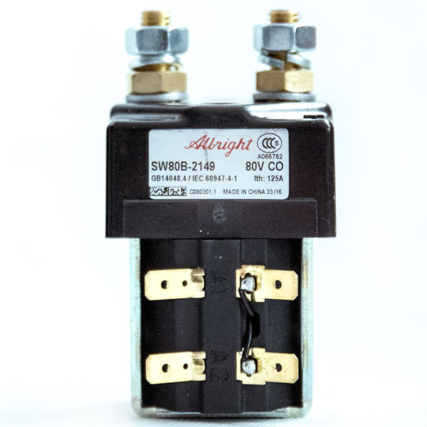 Albright SW80B-2149 DC Contactor, 80V 125A CO, With Magnetic Blowout