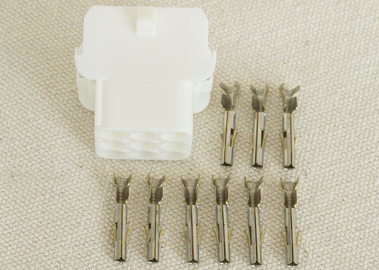 TE 9-Pin Connector, One Housing (part number 350782-1) + 9 Pins (part number 350536-1)