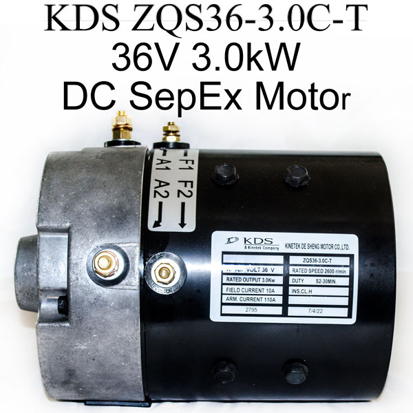 36V 3.0kW DC SepEx Motor ZQS36-3.0C-T, E-Z-GO 73124G01, DE2-4007, DE4-4011