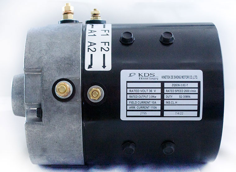 36V 3.0kW DC SepEx Motor ZQS36-3.0C-T, E-Z-GO 73124G01, DE2-4007, DE4-4011